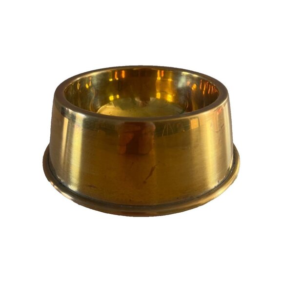 Vintage Hampton Brass Dog or Cat Bowl Dish Gorgeous!!! - Picture 1 of 5